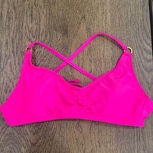 BCBG Bright Pink Bathing Suit Top Size S